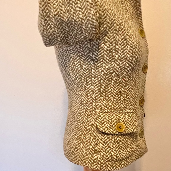 Weekend Max Mara Wool Tweed Blazer Jacket Herringbone Tailored Fitted Size 2 - Picture 9 of 16